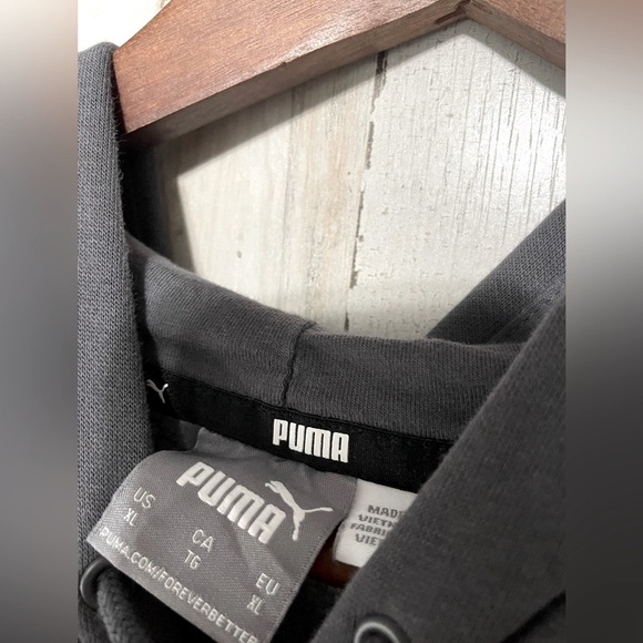 PUMA Mens Hoodie XLarge Jumper Cotton Pullover Fleece Sweater Regular Fit Grey - Picture 4 of 7